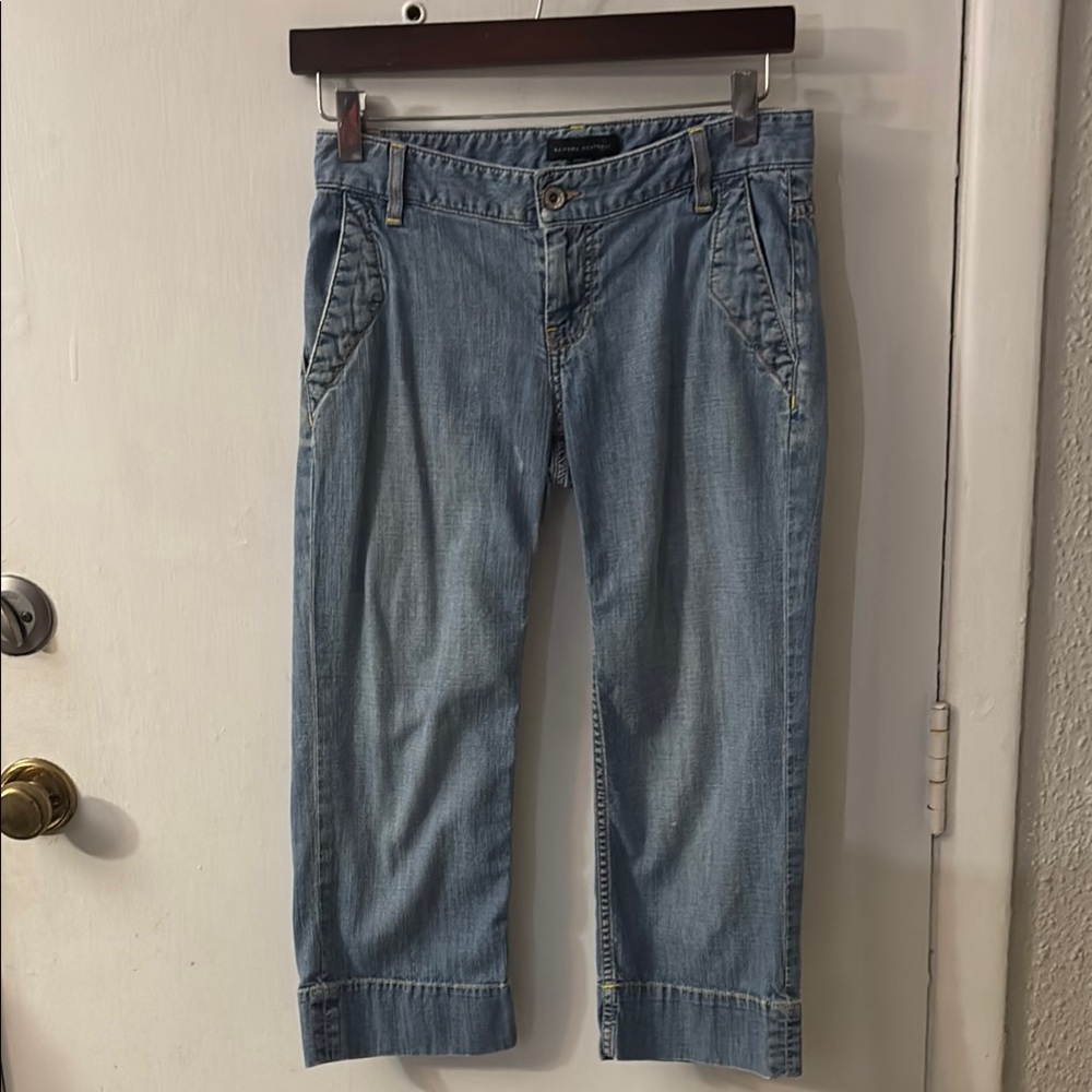 Banana Republic Denim Stretch Bermuda Shorts 0 Festival Summer Casual Boho Twee - Picture 4 of 13